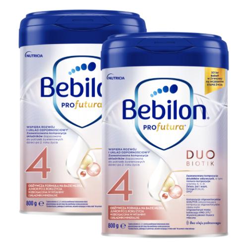 Miniaturka artykułu - Zestaw 2 x Bebilon Profutura Duobiotik 4 Odżywcza formuła na bazie mleka dla dzieci po 2. roku życia, 800 g