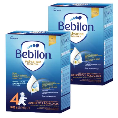 Miniaturka artykułu - Zestaw 2x Bebilon 4 Pronutra Advance Junior Formuła na bazie mleka po 2. roku życia, 1000g