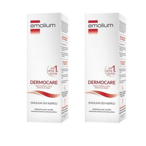 Miniaturka artykułu - Zestaw 2x EMOLIUM Dermocare Emulsja do kąpieli, 200ml
