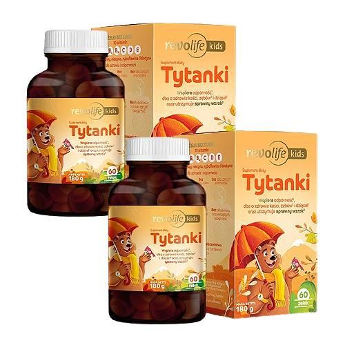 Miniaturka artykułu - Zestaw 2x Revolife Kids Tytanki, 60 żelek bez cukru