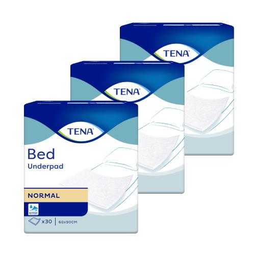 Miniaturka artykułu - Zestaw 3 x TENA BED Normal Podkłady chłonne 60x90cm, 30 sztuk