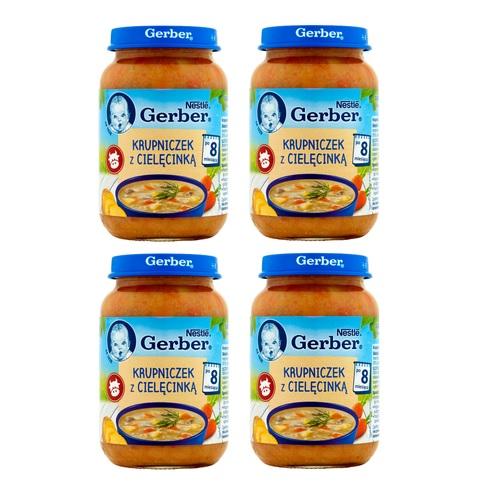 Zestaw 4 x Gerber Krupniczek z cielęcinką po 8. miesiącu, 190g