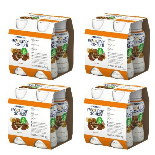 Miniaturka artykułu - Zestaw 4x RESOURCE 2.0 FIBRE smak kawowy, 4 x 200ml