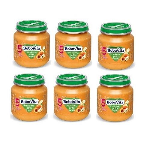 ZESTAW 6 x BoboVita deserek brzoskwinie, jabłka, banany, 125g