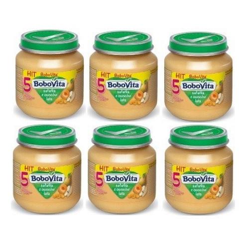Miniaturka artykułu - ZESTAW 6 x BoboVita Przecier sałatka z owoc&oacute;w lata, 125g