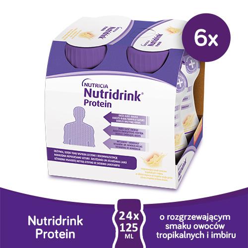 Zdjęcie produktu - Zestaw 6x Nutridrink Protein rozgrzewający owoce tropikalne i imbir, 4x125ml