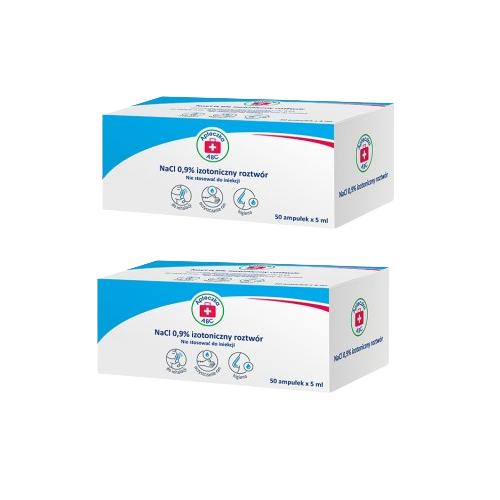 Miniaturka artykułu - Zestaw Apteczka ABC NaCL 0,9% izotoniczny roztw&oacute;r, 100 ampułek x 5ml
