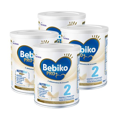 Miniaturka artykułu - Zestaw Bebiko Pro+ 2 Mleko następne dla niemowląt powyżej 6 miesiąca życia, 4 x 700 g