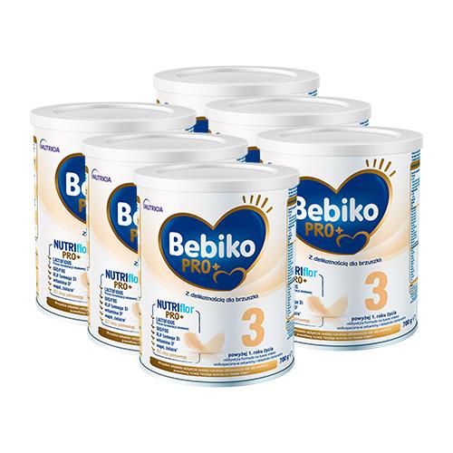 Zdjęcie produktu - Zestaw Bebiko Pro+ 3 Odżywcza formuła na bazie mleka dla dzieci powyżej 1. roku życia, 6 x 700 g
