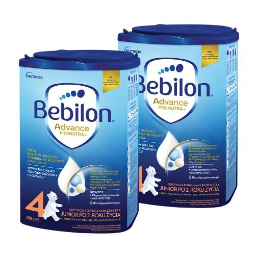 Miniaturka artykułu - Zestaw Bebilon 4 Advance Pronutra Junior Formuła na bazie mleka po 2. roku życia, 2 x  800 g