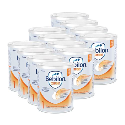 Miniaturka artykułu - Zestaw Bebilon Comfort ProExpert 1 Mleko początkowe dla niemowląt od urodzenia na kolki i zaparcia, 12x 400 g