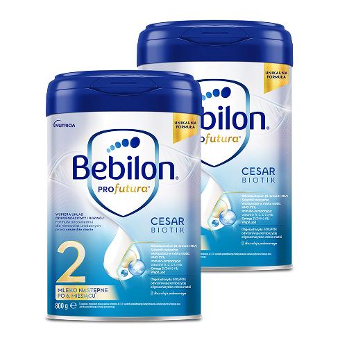 Miniaturka artykułu - Zestaw Bebilon Profutura Cesar Biotik 2 Mleko następne po 6. miesiącu, 2 x 800 g