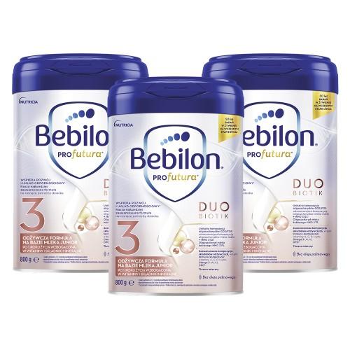 Miniaturka artykułu - Zestaw Bebilon Profutura Duobiotik 3 Formuła na bazie mleka po 1. roku życia 3 x 800 g