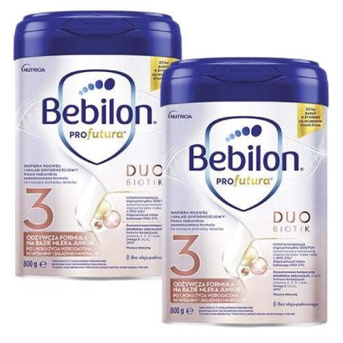 Miniaturka artykułu - Zestaw Bebilon Profutura Duobiotik 3 Formuła na bazie mleka po 1. roku życia, 2 x 800 g