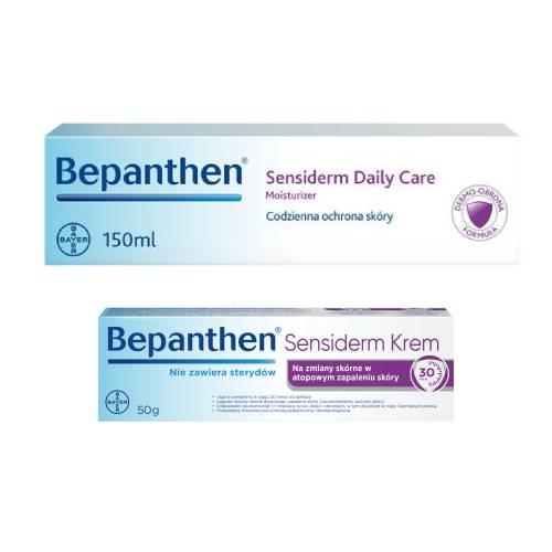 Zestaw Bepanthen Sensiderm krem, 50 g + Bepanthen Sensiderm DailyCare Krem, 150ml