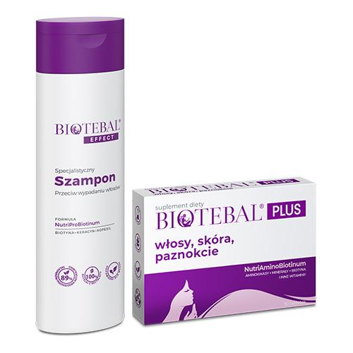 Miniaturka artykułu - Zestaw Suplement diety z biotyną, 30tabl. + Szampon przeciw wypadaniu włos&oacute;w, 200ml