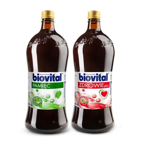 Zdjęcie produktu - Zestaw Biovital Pamięć, 1 l + Biovital Zdrowie Plus, 1 l