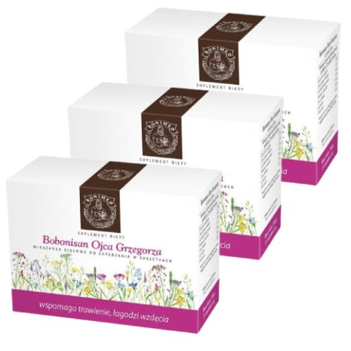 Zdjęcie produktu - Zestaw Bobonisan Ojca Grzegorza mieszanka ziołowa, 3x 25 saszetek