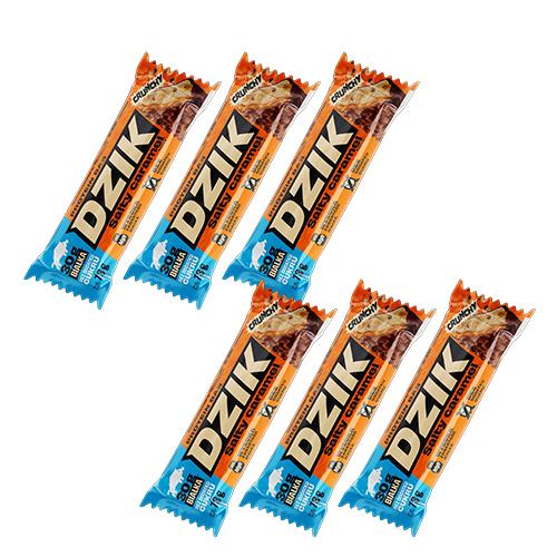 Miniaturka artykułu - Zestaw Dzik Salty Carmel Baton proteinowy, 6 x 73 g 
