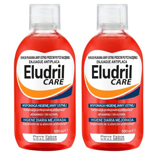 Miniaturka artykułu - Zestaw Eludril CARE płyn do płukania jamy ustnej, 2x 500ml