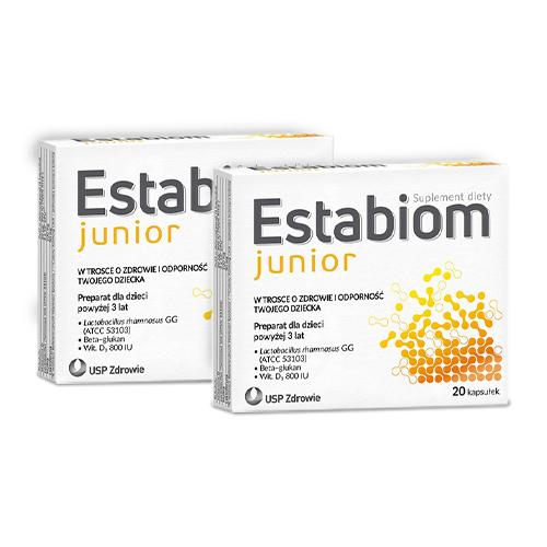 Miniaturka artykułu - Zestaw Estabiom Junior, 2x 20 kapsułek