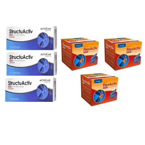 Zestaw FlexActiv Extra, 3x 30 saszetek + StructuActiv 500mg, 3x 60 kapsułek 
