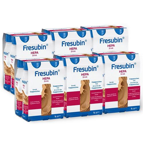 Zdjęcie produktu - Zestaw Fresubin Hepa Drink smak cappuccino, 24 x 200 ml