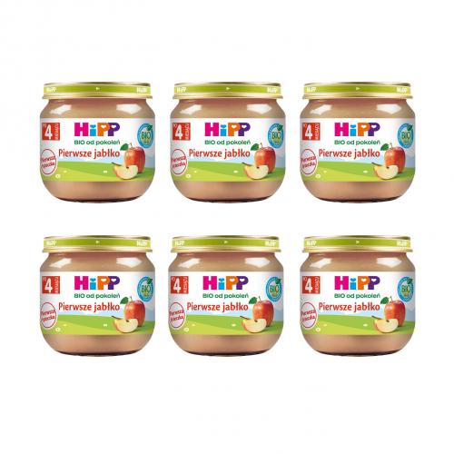 Miniaturka artykułu - Zestaw HiPP BIO Pierwsze jabłko po 4. miesiącu, 6 x 80 g