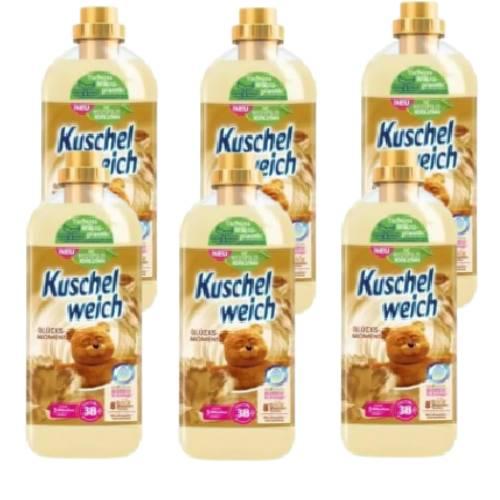 Miniaturka artykułu - Zestaw Kuschelweich Płyn do płukania tkanin Glucksmoment złoty, 6x1l