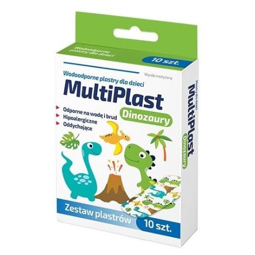 Miniaturka artykułu - MultiPlast Dinozaury Zestaw plastr&oacute;w wodoodpornych - 10 szt.