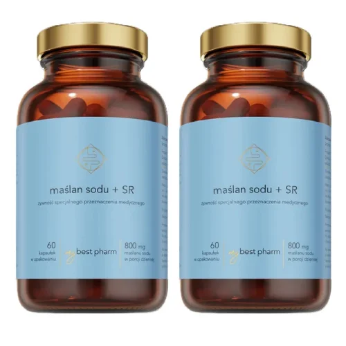 Miniaturka artykułu - Zestaw MyBestPharm Maślan Sodu+ SR, 2 x 60 kaps.