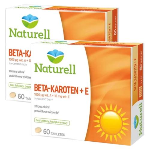 Zestaw NATURELL Beta-karoten + E, 2x60tabl.