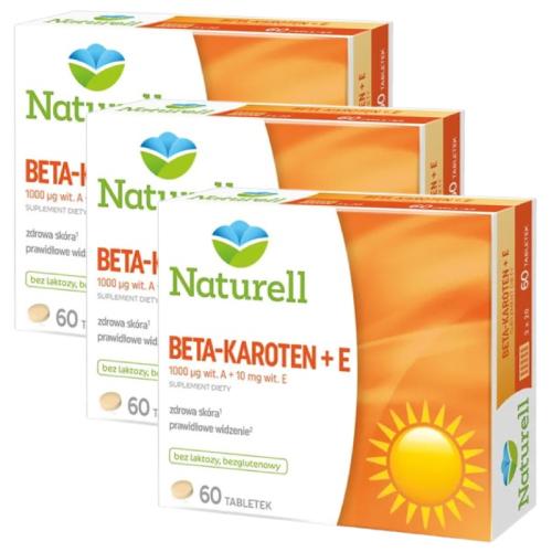 Zestaw NATURELL Beta-karoten + E, 3x60tabl.