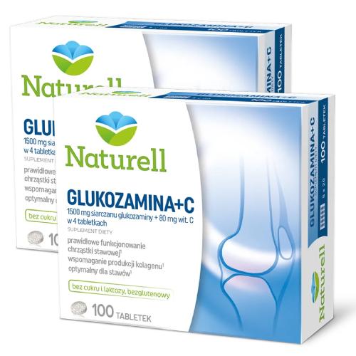 Zestaw NATURELL Glukozamina+C, 2x100tabletek