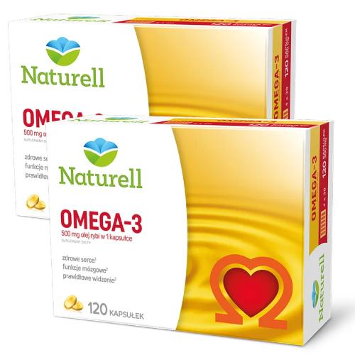 Miniaturka artykułu - Zestaw Naturell Omega-3, 2 x 120 kapsułek 