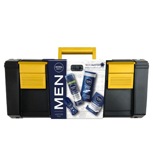 Miniaturka artykułu - Zestaw NIVEA Men Tech Master Protect & Care Pianka do golenia, 200ml + Nawilżający balsam po goleniu, 100ml +  Żel pod prysznic 3w1 do ciała, twarzy i włos&oacute;w, 250ml + Antyperspirant w kulce, 50ml