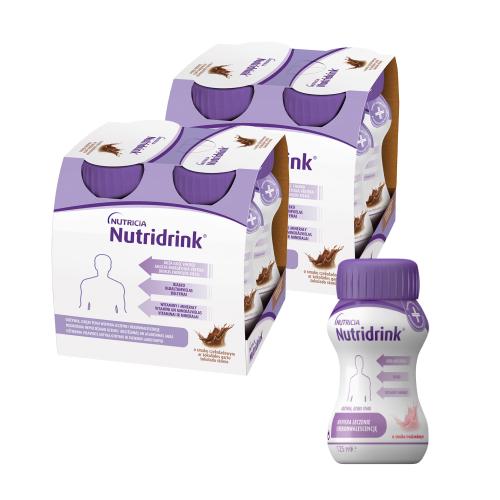 Miniaturka artykułu - Zestaw Nutridrink Czekoladowy, 8x 125ml + Nutridrink Truskawkowy, 125ml 