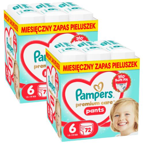 Miniaturka artykułu - Zestaw Pampers Premium Care Pants 6 Pieluchomajtki dla dzieci, 2 x 72 szt.