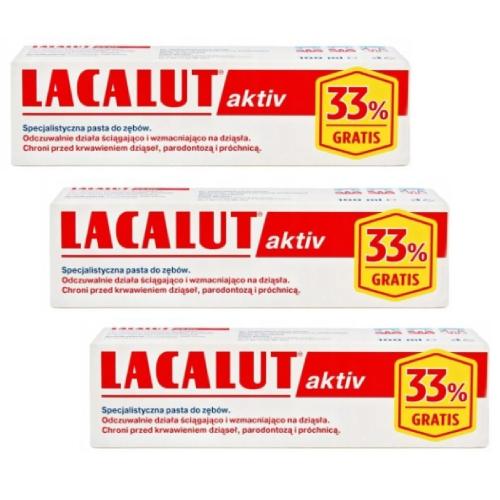 Miniaturka artykułu - Zestaw Pasta LACALUT Aktiv, 3 x 100 ml