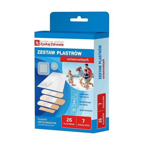 Miniaturka artykułu - ZYSKAJ ZDROWIE Zestaw plastr&oacute;w uniwersalnych, 26 szt.