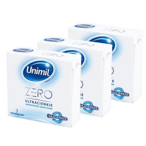 Miniaturka artykułu - Zestaw Prezerwatywy UNIMIL ZERO, 3x 3szt.