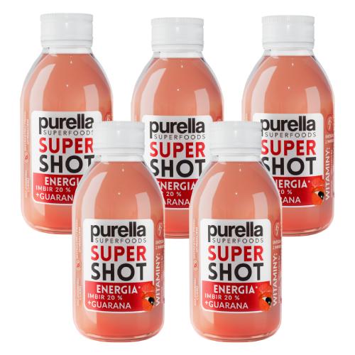 Miniaturka artykułu - Zestaw PURELLA SuperShot Energia imbir + guarana, 5 x 100 ml