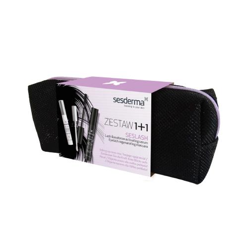 Miniaturka artykułu - Sesderma Seslash Zestaw Serum aktywujące wzrost rzęs i brwi, 5 ml + Regenerująca maskara do rzęs, 5 ml