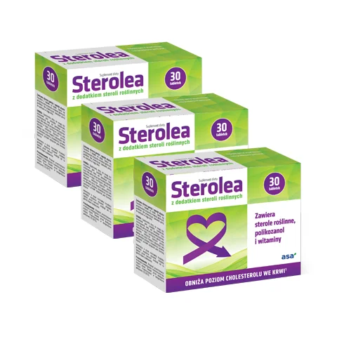 Miniaturka artykułu - Zestaw Sterolea sterole roślinne, 3 x 30 tabl.