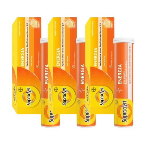 Zdjęcie produktu - Zestaw Supradyn Energia suplement diety w tabletkach musujących z witaminami i minerałami, 3x 15 tabl.