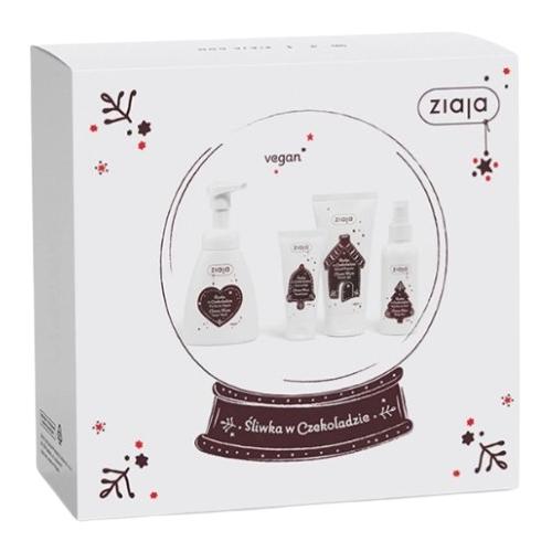Miniaturka artykułu - Ziaja Zestaw świąteczny Śliwka w czekoladzie: Żel pod prysznic, 160 ml + Pianka do mycia, 250 ml + Mgiełka do ciała, 100 ml + Krem do rąk, 50 ml