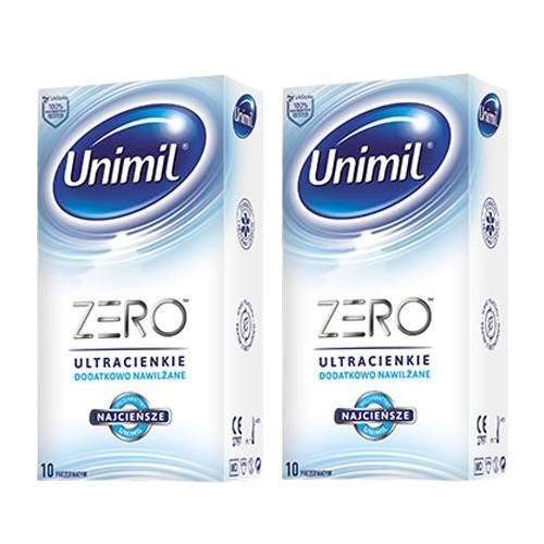 Miniaturka artykułu - Zestaw UNIMIL ZERO Prezerwatywy, 2x10 sztuk
