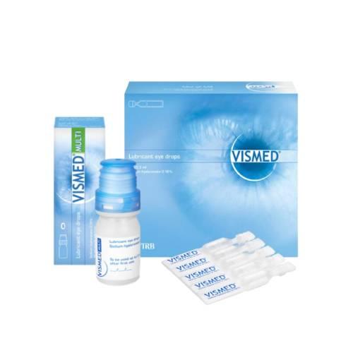 Zdjęcie produktu - Zestaw Vismed Krople nawilżające do oczu 0,18%, 20 minims&oacute;w x 0,3ml + Vismed Multi nawilżające krople do oczu 0,18 %, 10 ml