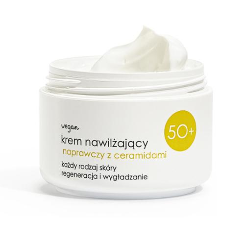 Miniaturka artykułu - ZIAJA Krem nawilżający naprawczy z ceramidami 50+, 50 ml