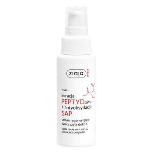 Miniaturka artykułu - Ziaja Med Kuracja Peptydowa + Antyoksydacja SAP Serum regenerujące twarz szyja dekolt, 50 ml
